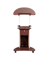 Rta Products Techni Mobili Sit-to-stand Rolling Adjustable Laptop Cart In Brown