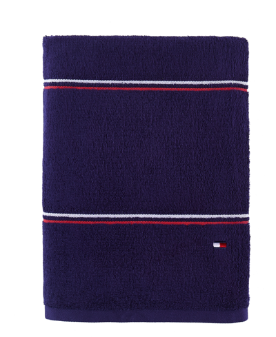 Tommy Hilfiger Modern American Solid Cotton Bath Towel, 30" X 54" Bedding In Grey Violet