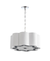 Jonathan Y Coquille 4-light 20in Adjustable Scalloped Shade Led Pendant In Silver