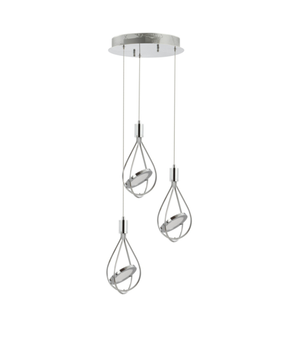 Jonathan Y Orion 11.5" Adjustable Modern Integrated 3-light Cluster Led Pendant In Silver