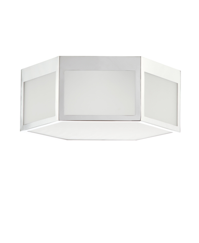 Jonathan Y Moderno 15.75" Hexagon, Frosted Glass Led Flush Mount In Silver