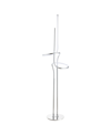 Jonathan Y Sketch 64" Minimalist Dimmable Metal Integrated Led Floor Lamp In Silver