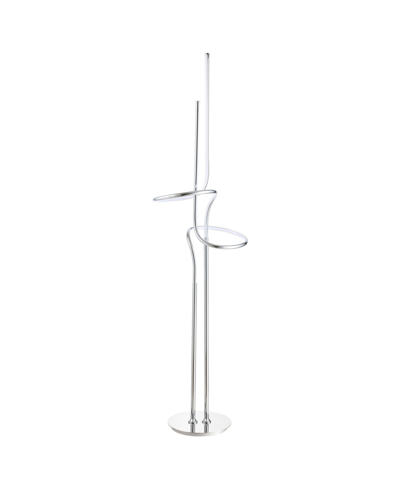 Jonathan Y Sketch 64" Minimalist Dimmable Metal Integrated Led Floor Lamp In Silver