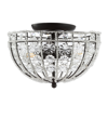 Jonathan Y Billie 12" Crystal Flower, Acrylic Led Semi-flush Mount In Black