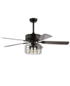 Jonathan Y Asher 52" 3-light Industrial, Wood Led Ceiling Fan With Remote In Black