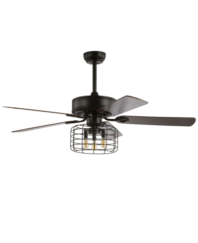 Jonathan Y Asher 52" 3-light Industrial, Wood Led Ceiling Fan With Remote In Black