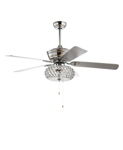 Jonathan Y Crista 52" 3-light, Wood Led Ceiling Fan In Silver