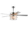 Jonathan Y Circe 52" 3-light Drum Shade Led Ceiling Fan With Remote In Silver