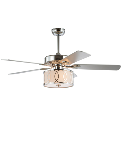 Jonathan Y Circe 52" 3-light Drum Shade Led Ceiling Fan With Remote In Silver