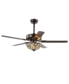 Jonathan Y Ali 48" 3-light Wrought Iron Led Ceiling Fan With Remote In Black