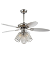 Jonathan Y Kris 42" 3-light Crystal Led Ceiling Fan With Remote In Silver