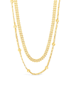 STERLING FOREVER WOMEN'S LAYERED BEADED GOLD PLATED CHAIN NECKLACE
