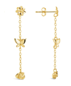 Sterling Forever Sterling Silver Into The Garden Drop Earrings In Gold