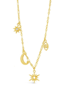 Sterling Forever Women's Sky Charm Necklace In Gold