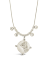 Sterling Forever Fleur Pendant Necklace In Silver