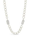 Sterling Forever Pearl Chain Necklace In Silver