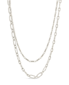 Sterling Forever Isadora Layered Chain Necklace In Gray
