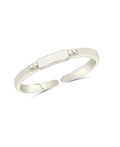 Sterling Forever Silver Enamel Open Signet Ring In Multi