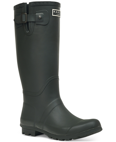 Radley London Alba Womens Outdoor Tall Rain Boots In Matte Olive