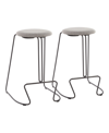 Lumisource Finn Counter Stool - Set Of 2 In Gray