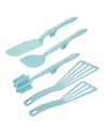 Rachael Ray Tools And Gadgets 5-pc. Lazy Crush & Chop, Flexi Turner, And Scraping Spoon Set In Blue