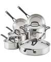 Kitchenaid Polished Stainless Steel 10-pc. Cookware Set In Silver