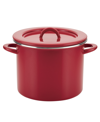 Rachael Ray Create Delicious Enamel On Steel 12-qt. Stockpot In Red