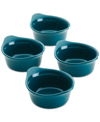 Rachael Ray Ceramics Round Ramekin Dipper Cups, Set Of 4 In Blue