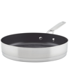 Kitchenaid 3-ply Base Stainless Steel Nonstick Induction Stovetop Grill Pan, 10.25", Brushed Stainless Steel In Silver