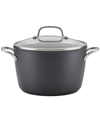 Kitchenaid Hard-anodized Aluminum Nonstick 8-qt. Stockpot With Lid In Black