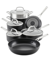 Kitchenaid Hard-anodized Aluminum Nonstick 11-pc. Cookware Set In Black