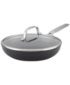 KITCHENAID KITCHENAID HARD-ANODIZED INDUCTION FRYING PAN WITH LID, 10", MATTE BLACK