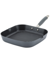 Anolon Advanced Home Hard-anodized 11" Nonstick Deep Square Grill Pan In Gray