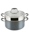 ANOLON ADVANCED HOME HARD-ANODIZED NONSTICK 8.5-QT. WIDE STOCKPOT WITH MULTI-FUNCTION INSERT