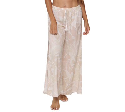 J Valdi Women's Malibu Fly-away Wide-leg Pull-on Swim Cover-up Pants Women's Swimsuit In Tan/beige