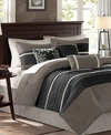 Madison Park Palmer Faux Suede 7 Pc. Comforter Sets Bedding In Purple