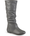 Journee Collection Women's Jayne Extra Wide Calf Slouchy Knee High Boots In Gray