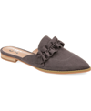 Journee Collection Women's Kessie Ruffle Pointed Toe Slip On Mules In Gray