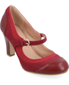 Journee Collection Womens Siri Medium And Wide Width Round Toe Block Heel Mary Jane Pumps In Purple