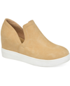 Journee Collection Collection Women's Cardi Wide Width Sneaker Wedge In Tan/beige