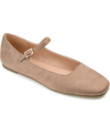 Journee Collection Women's Carrie Square Toe Mary Jane Flats In Tan/beige