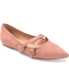 Journee Collection Womens Patricia Slip On Pointed Toe Ballet Flats In Pink
