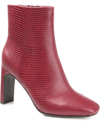Journee Collection Sarla Lizard Embossed Block Heel Bootie In Purple
