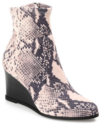 Journee Collection Hepburn Wedge Bootie In Snake