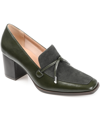 Journee Collection Crawford Womens Square Toe Comfort Loafer Heels In Green