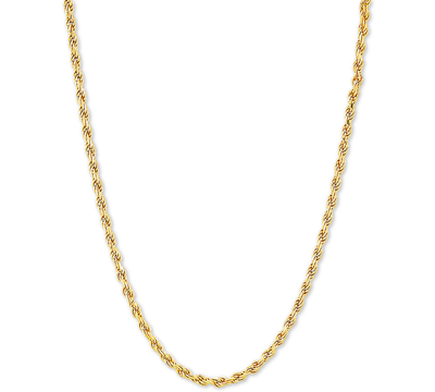 Giani Bernini Rope 18" Chain Necklace In 18k Gold-plated Sterling Silver In Gold Over Silver