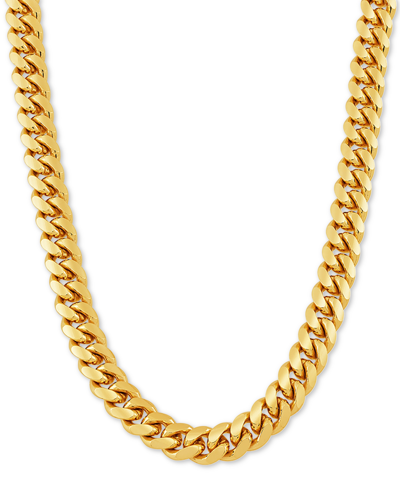 Macy's Cuban Link 26" Chain Necklace In 18k Gold-plated Sterling Silver Or Sterling Silver In Gold Over Silver