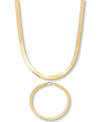 Macy's Men's 2-pc. Set Herringbone Chain Necklace & Matching Bracelet In 14k Gold-plated Sterling Silver &â In Gold