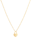 Macy's Heart Padlock Paperclip Link 18" Pendant Necklace In 18k Gold-plated Sterling Silver (also In Sterli In Gold
