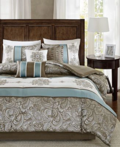 Madison Park Caroline 7 Pc. Comforter Sets Bedding In Blue